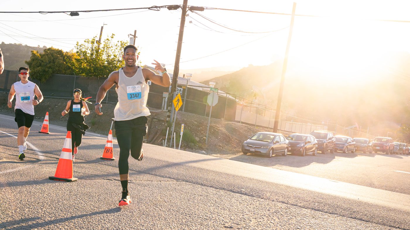 Justyn Williams — race day peace sign
